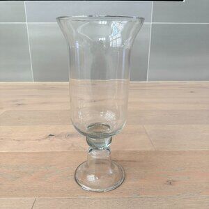 Southern Living Large Virginia Hurricane Vase 14" Clear Footed Retired